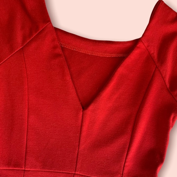 Rosebud Red Cocktail Dress - Picture 6 of 13